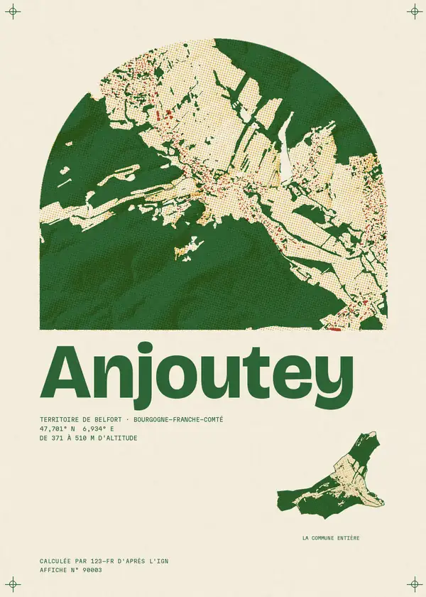 Affiche de Anjoutey, calculée par 123-fr d'après l'IGN