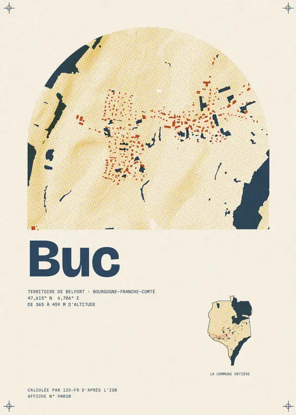 Affiche de Buc, calculée par 123-fr d'après l'IGN