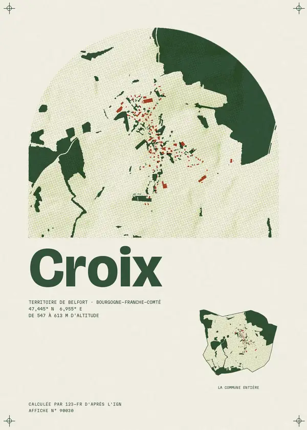 Affiche de Croix, calculée par 123-fr d'après l'IGN