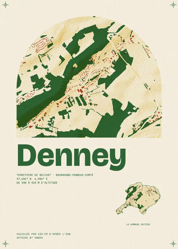 Affiche de Denney, calculée par 123-fr d'après l'IGN