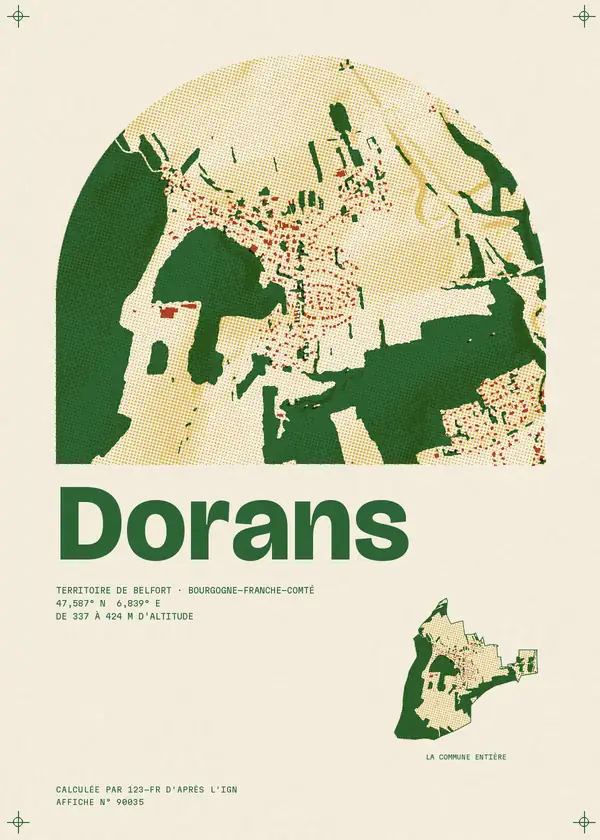 Affiche de Dorans, calculée par 123-fr d'après l'IGN