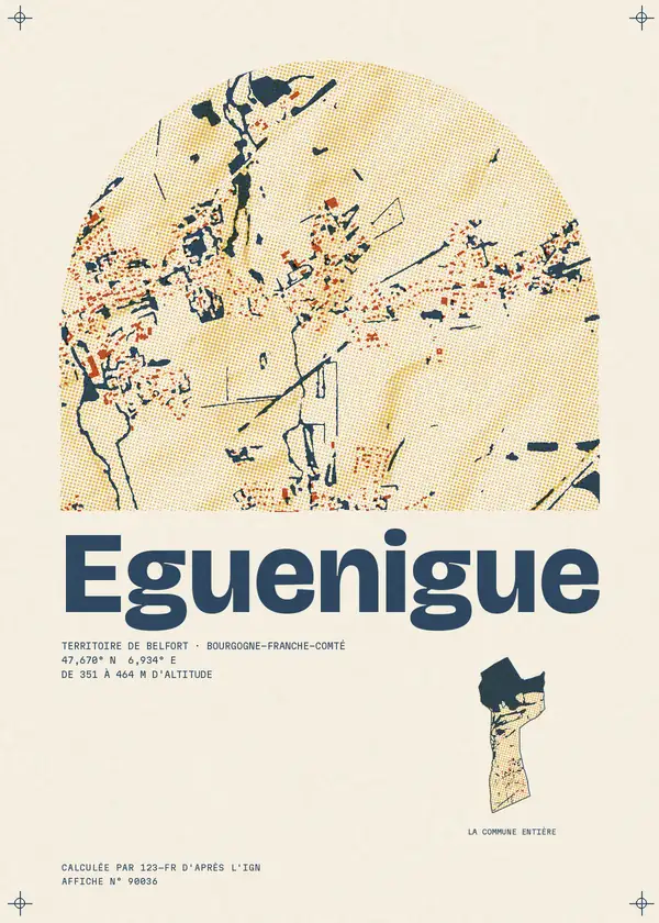 Affiche de Eguenigue, calculée par 123-fr d'après l'IGN