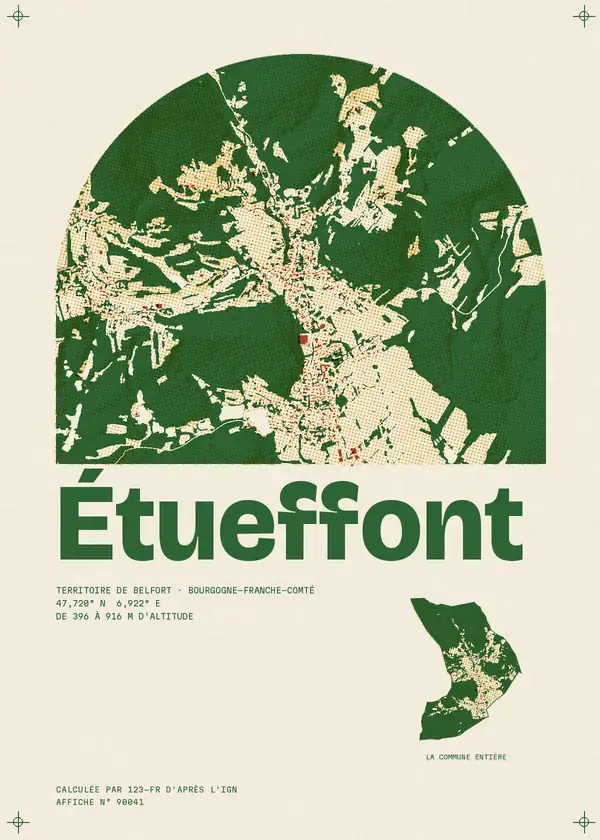 Affiche de Étueffont, calculée par 123-fr d'après l'IGN