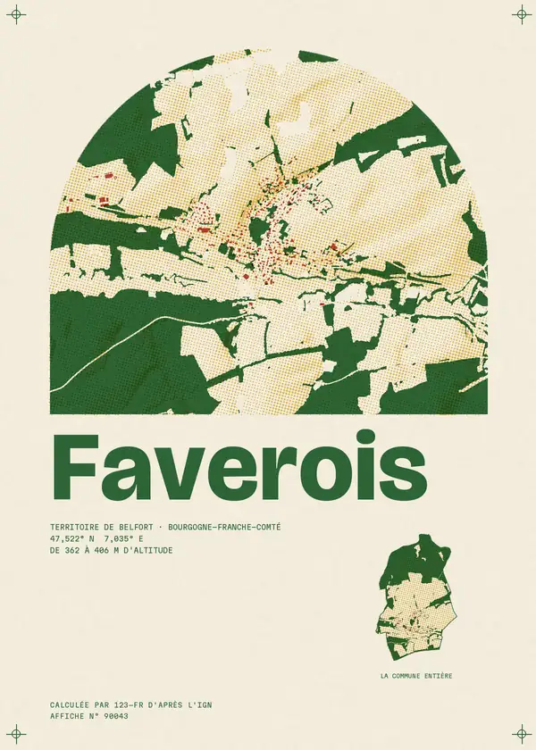 Affiche de Faverois, calculée par 123-fr d'après l'IGN