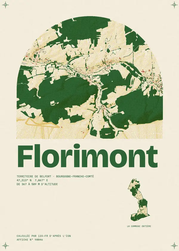 Affiche de Florimont, calculée par 123-fr d'après l'IGN