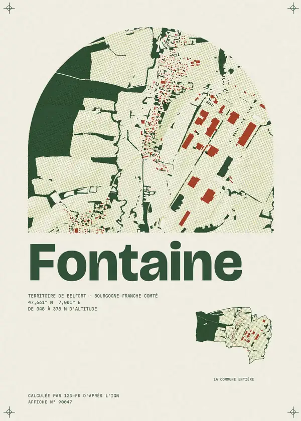 Affiche de Fontaine, calculée par 123-fr d'après l'IGN