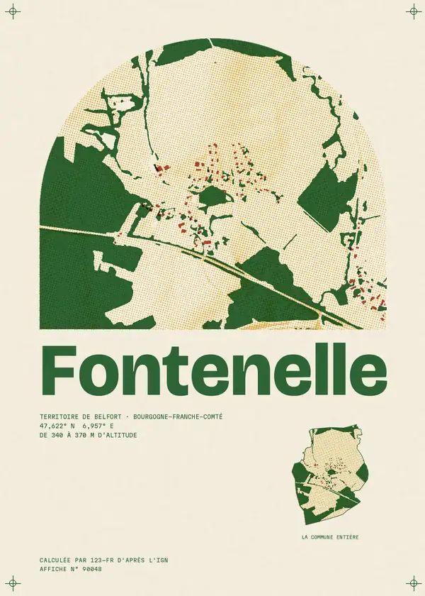 Affiche de Fontenelle, calculée par 123-fr d'après l'IGN