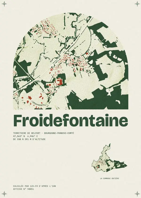 Affiche de Froidefontaine, calculée par 123-fr d'après l'IGN