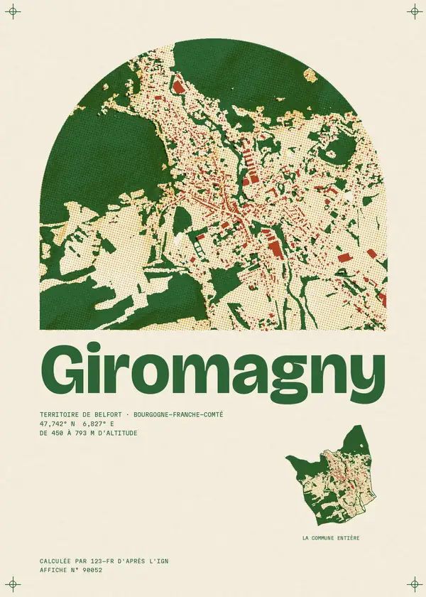 Affiche de Giromagny, calculée par 123-fr d'après l'IGN
