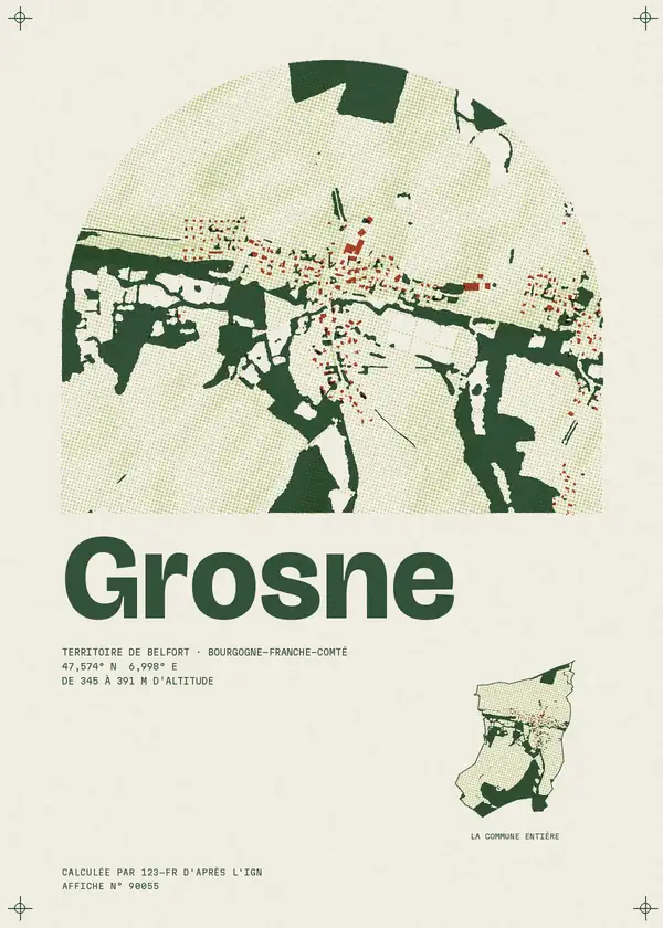 Affiche de Grosne, calculée par 123-fr d'après l'IGN
