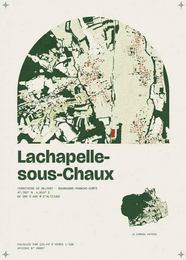 Affiche de Lachapelle-sous-Chaux, calculée par 123-fr d'après l'IGN