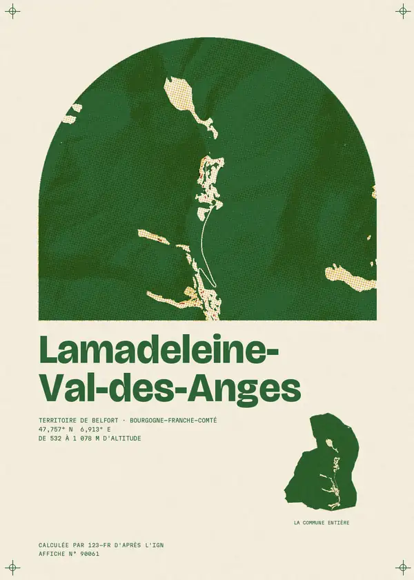 Affiche de Lamadeleine-Val-des-Anges, calculée par 123-fr d'après l'IGN