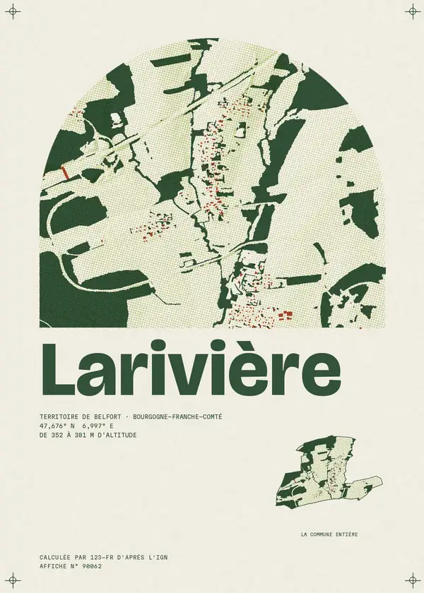 Affiche de Larivière, calculée par 123-fr d'après l'IGN