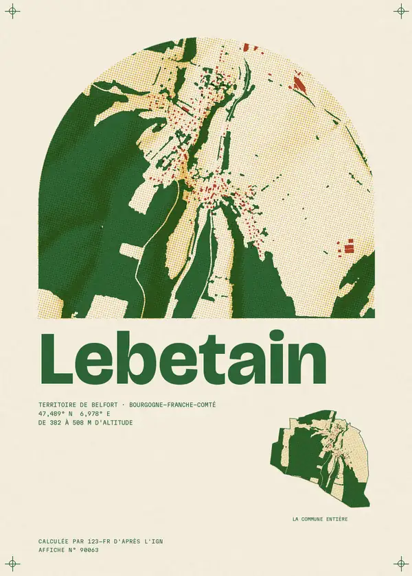 Affiche de Lebetain, calculée par 123-fr d'après l'IGN
