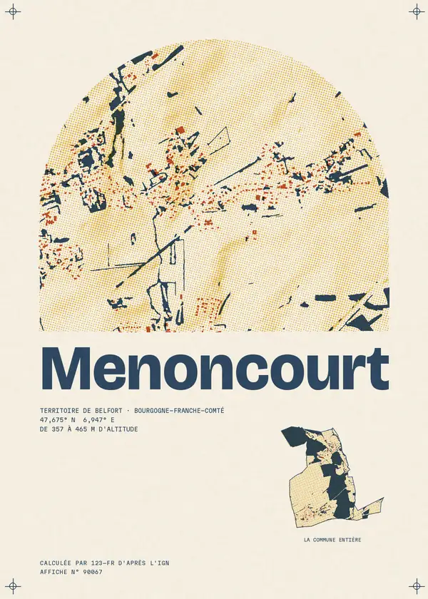 Affiche de Menoncourt, calculée par 123-fr d'après l'IGN