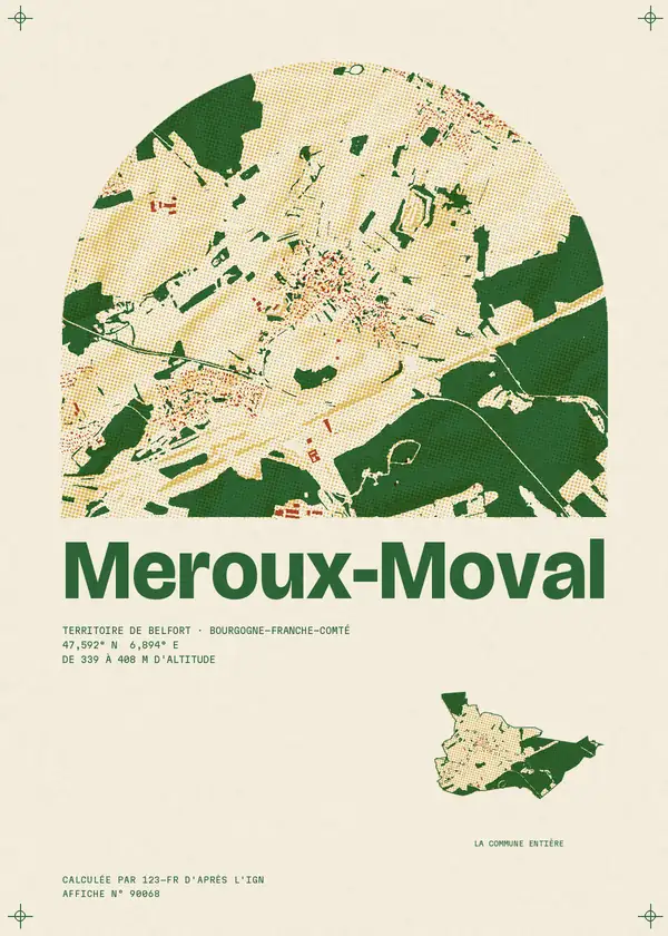Affiche de Meroux-Moval, calculée par 123-fr d'après l'IGN