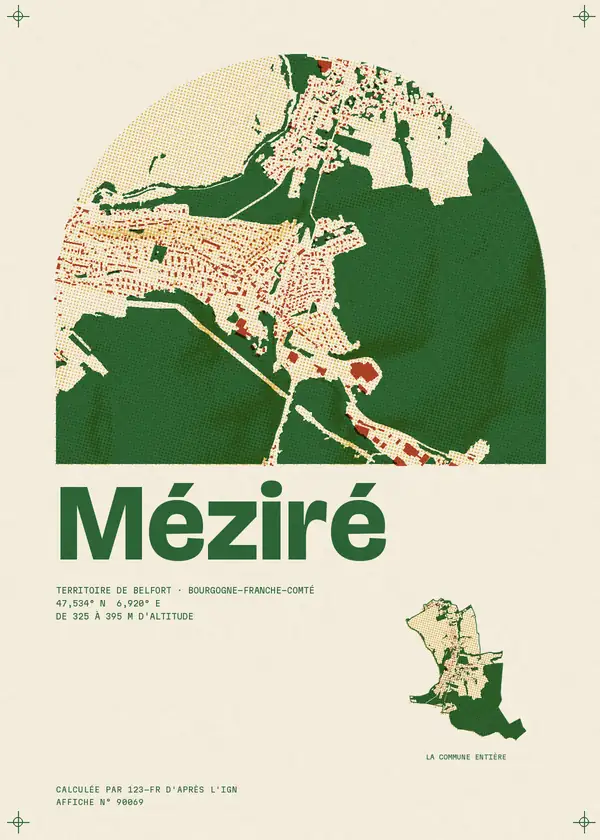 Affiche de Méziré, calculée par 123-fr d'après l'IGN