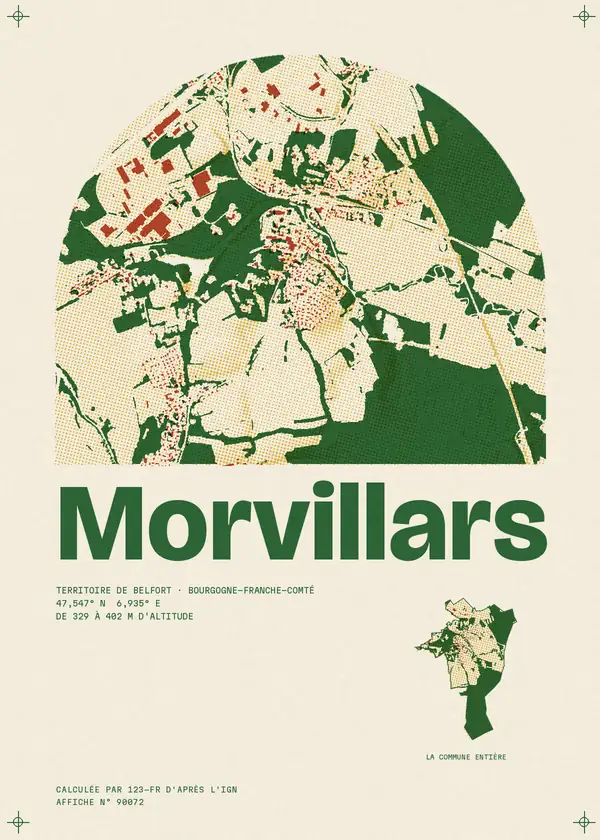 Affiche de Morvillars, calculée par 123-fr d'après l'IGN