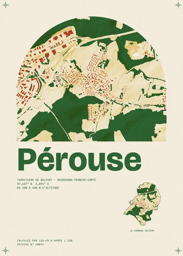 Affiche de Pérouse, calculée par 123-fr d'après l'IGN