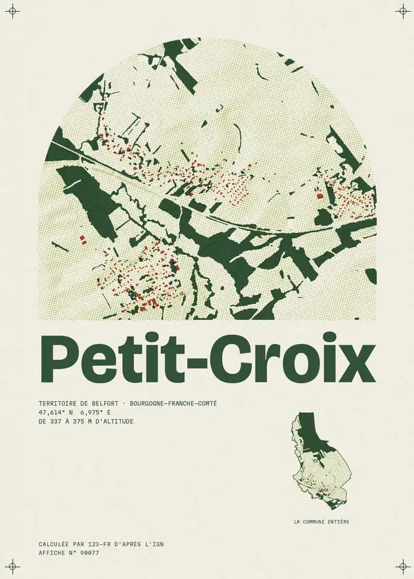 Affiche de Petit-Croix, calculée par 123-fr d'après l'IGN