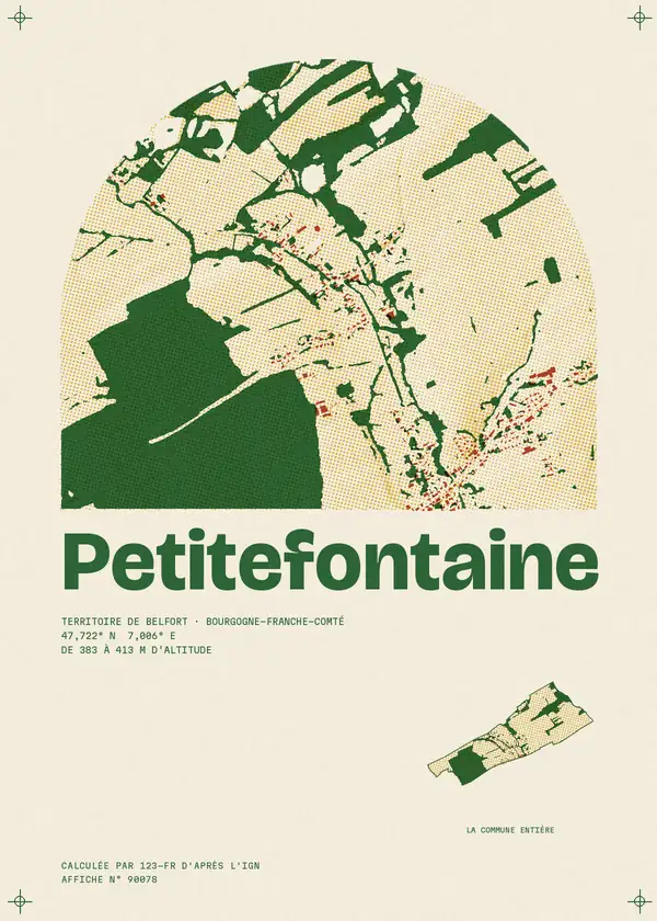 Affiche de Petitefontaine, calculée par 123-fr d'après l'IGN