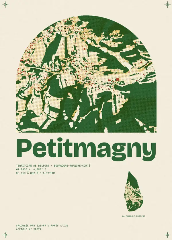 Affiche de Petitmagny, calculée par 123-fr d'après l'IGN