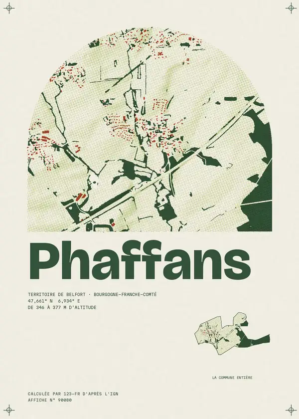 Affiche de Phaffans, calculée par 123-fr d'après l'IGN