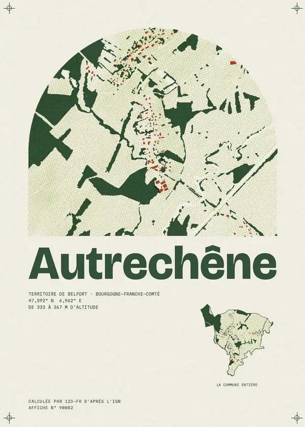 Affiche de Autrechêne, calculée par 123-fr d'après l'IGN
