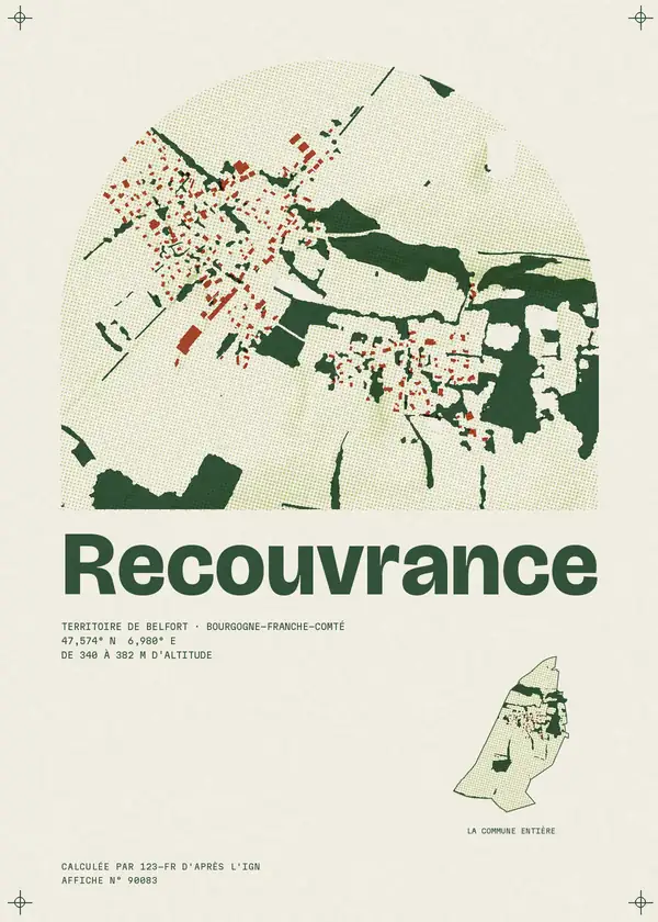 Affiche de Recouvrance, calculée par 123-fr d'après l'IGN