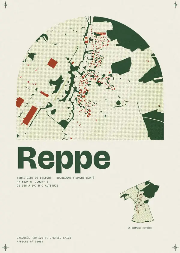 Affiche de Reppe, calculée par 123-fr d'après l'IGN