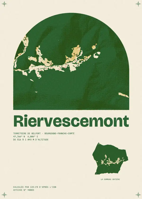 Affiche de Riervescemont, calculée par 123-fr d'après l'IGN