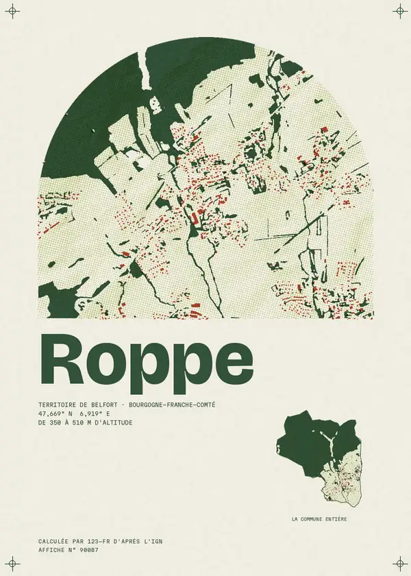 Affiche de Roppe, calculée par 123-fr d'après l'IGN