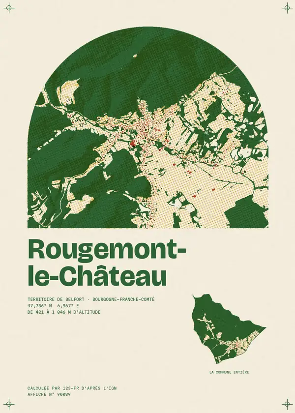 Affiche de Rougemont-le-Château, calculée par 123-fr d'après l'IGN