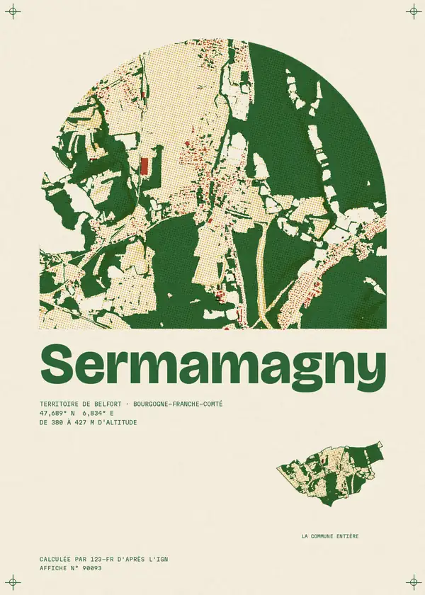 Affiche de Sermamagny, calculée par 123-fr d'après l'IGN