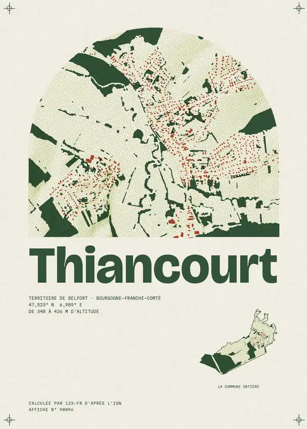 Affiche de Thiancourt, calculée par 123-fr d'après l'IGN