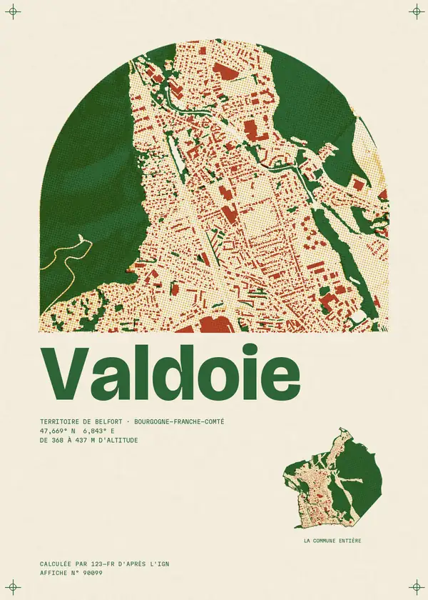 Affiche de Valdoie, calculée par 123-fr d'après l'IGN