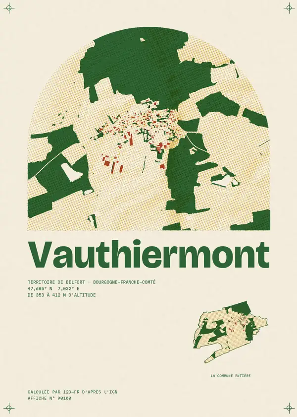 Affiche de Vauthiermont, calculée par 123-fr d'après l'IGN