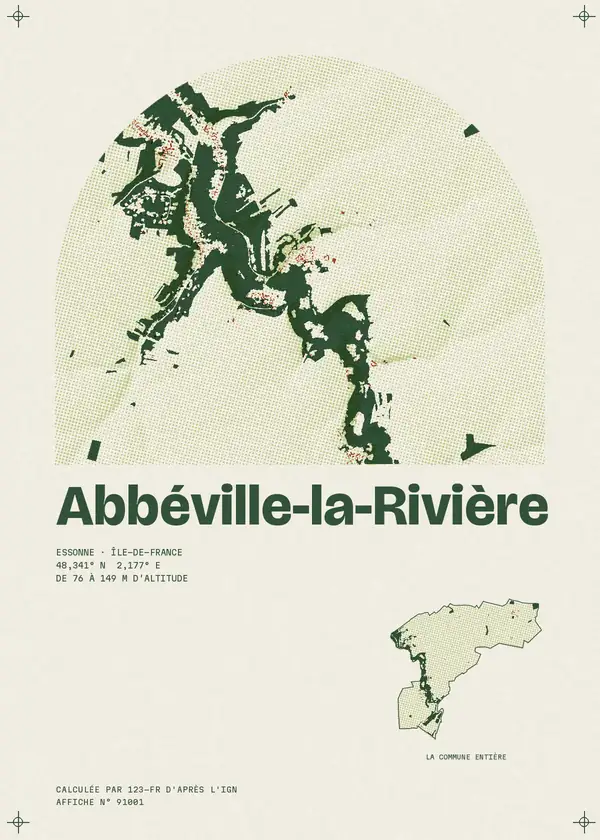 Affiche de Abbéville-la-Rivière, calculée par 123-fr d'après l'IGN