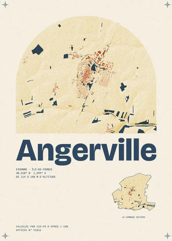 Affiche de Angerville, calculée par 123-fr d'après l'IGN