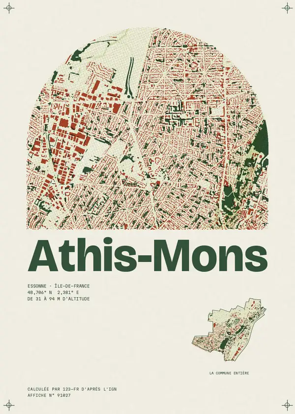 Affiche de Athis-Mons, calculée par 123-fr d'après l'IGN