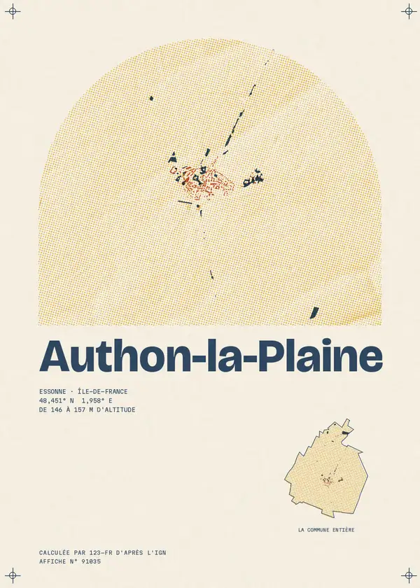 Affiche de Authon-la-Plaine, calculée par 123-fr d'après l'IGN
