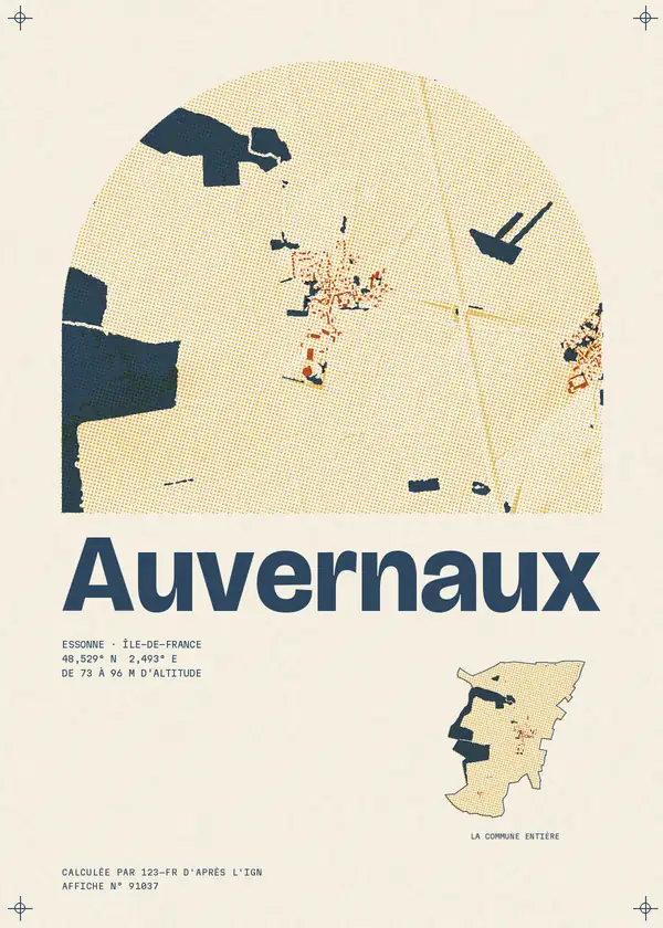 Affiche de Auvernaux, calculée par 123-fr d'après l'IGN