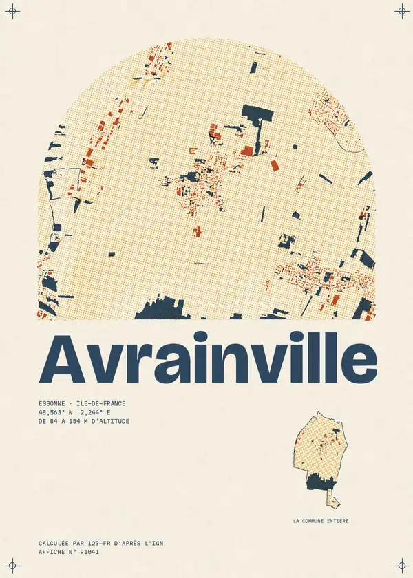 Affiche de Avrainville, calculée par 123-fr d'après l'IGN