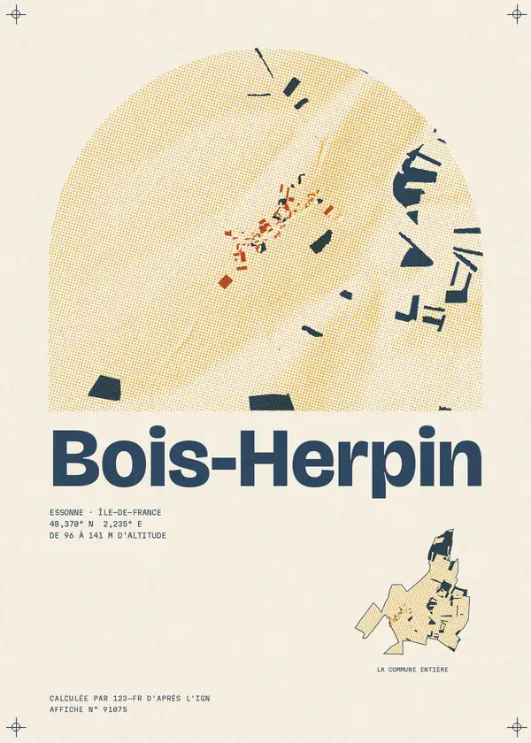Affiche de Bois-Herpin, calculée par 123-fr d'après l'IGN