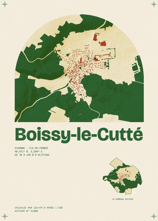 Affiche de Boissy-le-Cutté, calculée par 123-fr d'après l'IGN