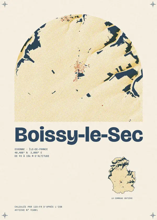 Affiche de Boissy-le-Sec, calculée par 123-fr d'après l'IGN