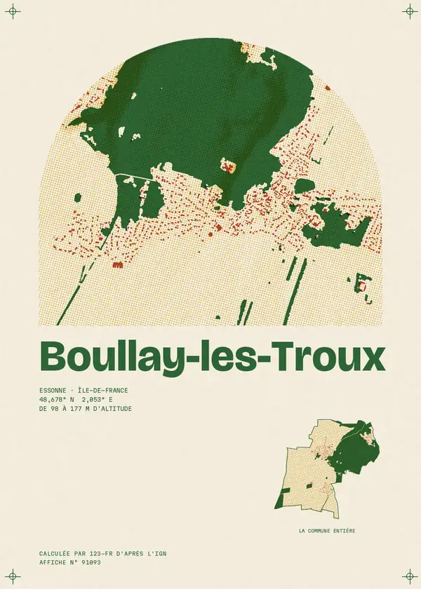 Affiche de Boullay-les-Troux, calculée par 123-fr d'après l'IGN