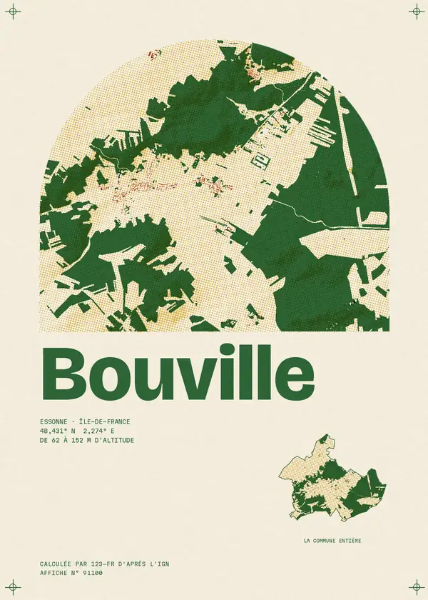 Affiche de Bouville, calculée par 123-fr d'après l'IGN