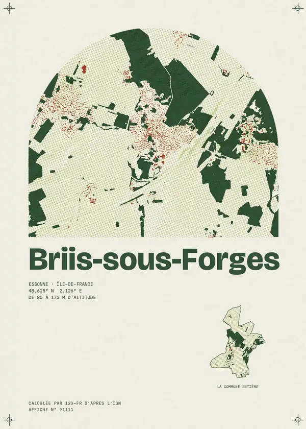 Affiche de Briis-sous-Forges, calculée par 123-fr d'après l'IGN