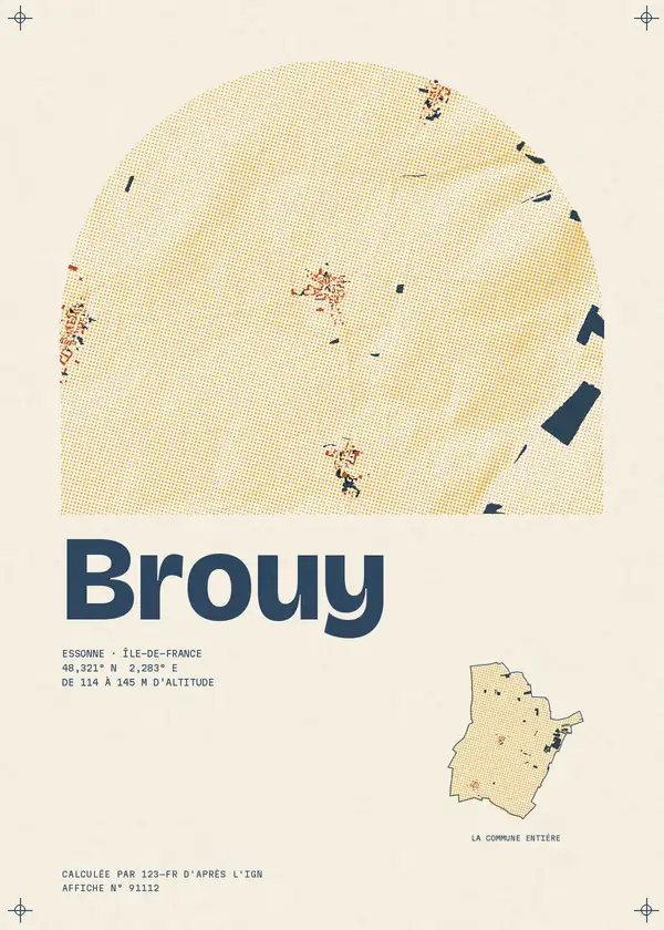 Affiche de Brouy, calculée par 123-fr d'après l'IGN